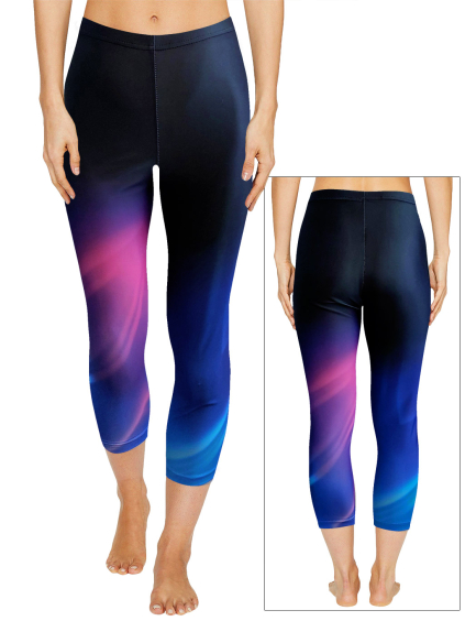 Funkční sportovní 3/4 legíny D36pk t212 modrorůžová