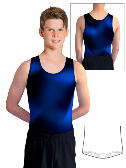 Gymnastický dres chlapecký, pánský D37chn t256cm černomodrá