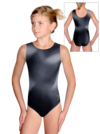 Gymnastický dres D37r t256cs černošedá