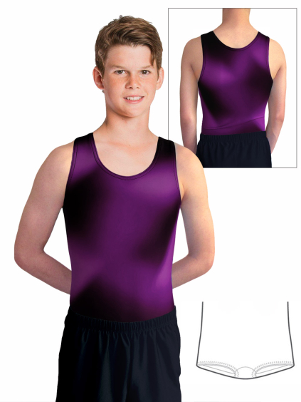 Gymnastický dres chlapecký, pánský D37chn t256cf černofialová