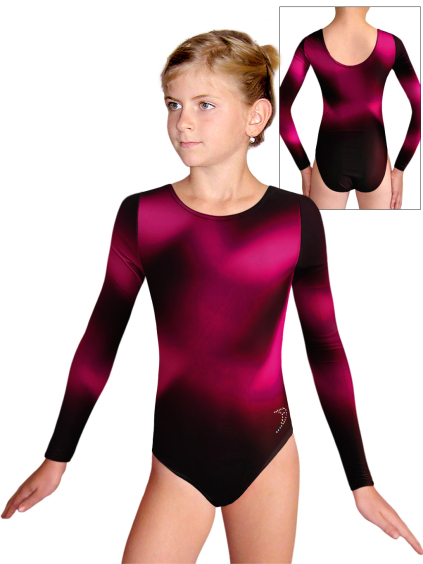 Gymnastický dres D37d t256cr černorůžová