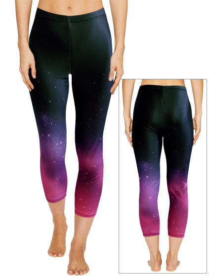 Funkční sportovní 3/4 legíny D36pk t185 černofialová