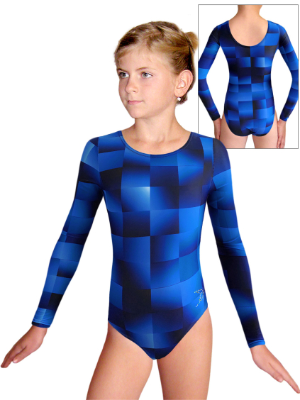Gymnastický dres D37d v535 černomodrá