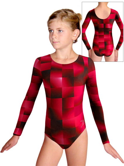 Gymnastický dres D37d v534 černočervená