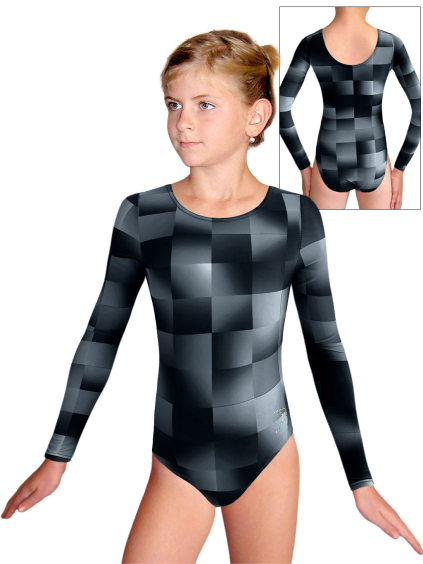 Gymnastický dres D37d v536 černošedá