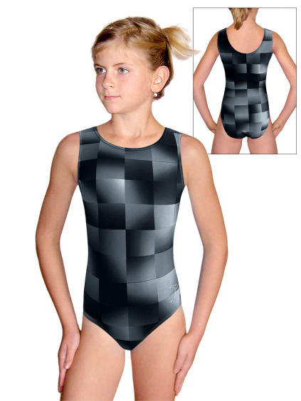 Gymnastický dres D37r v536 černošedá