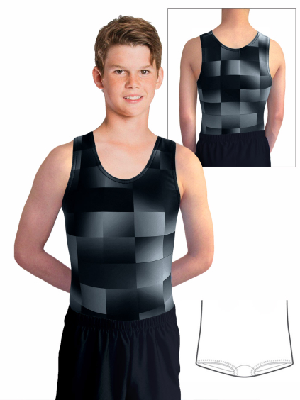 Gymnastický dres chlapecký, pánský D37chn v536 černošedá