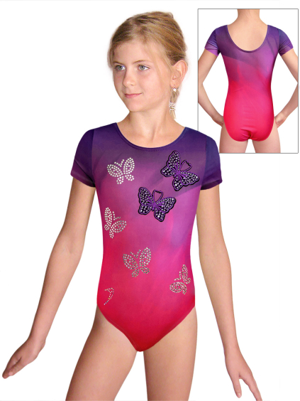 Gymnastický dres  D37kk t275 f186 růžovofialová