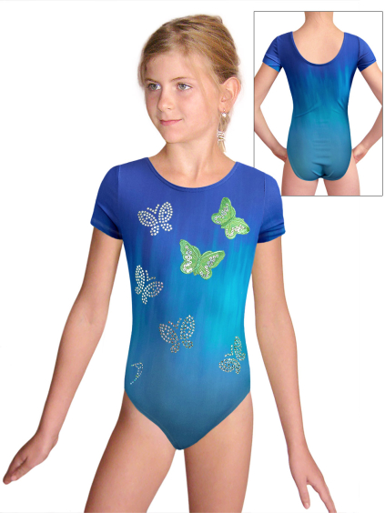 Gymnastický dres D37kk t276 f186 modrá