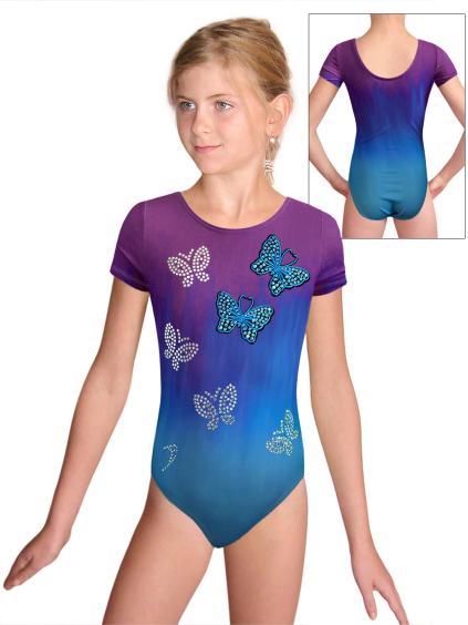 Gymnastický dres  D37kk t276 f186 modrofialová