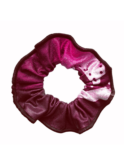 Gumička do vlasů - scrunchie - t262 černorůžová třpytivá metalíza