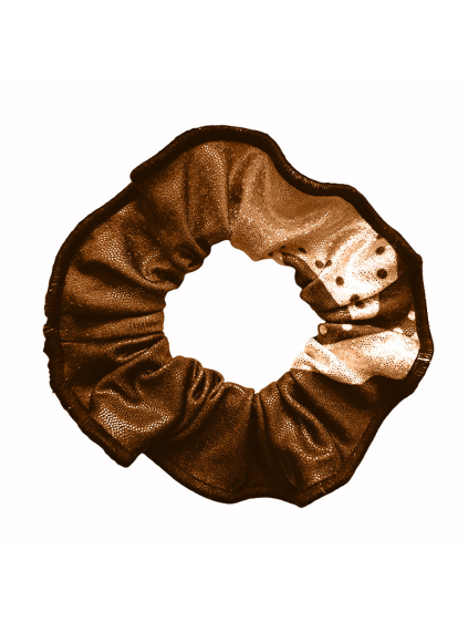 Gumička do vlasů - scrunchie - t262 černomedová třpytivá metalíza