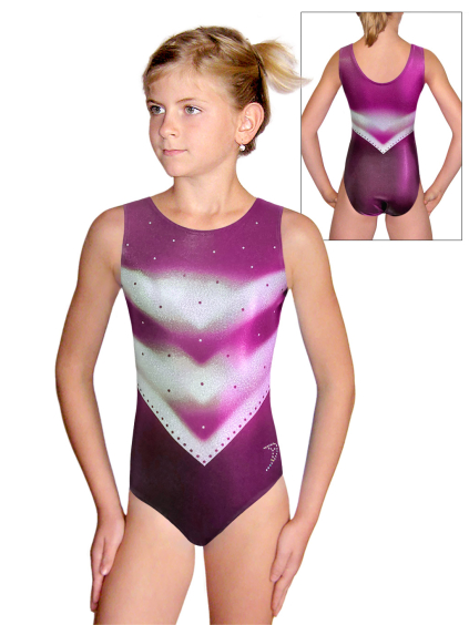 Gymnastický dres D37r t268 růžová třpytivá metalíza