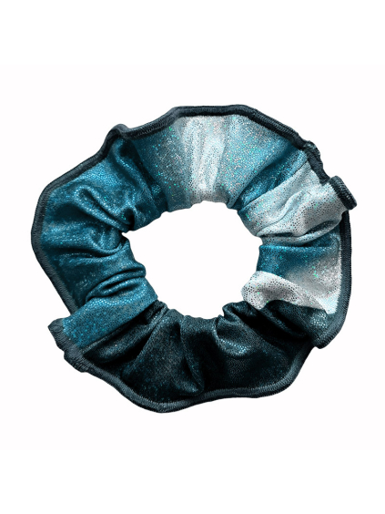 Gumička do vlasů - scrunchie - t268 petrolejová třpytivá metalíza