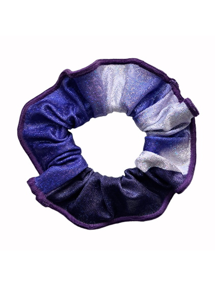 Gumička do vlasů - scrunchie - t268 modrá třpytivá metalíza