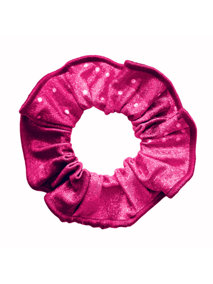 Gumička do vlasů - scrunchie - t264 růžová třpytivá metalíza