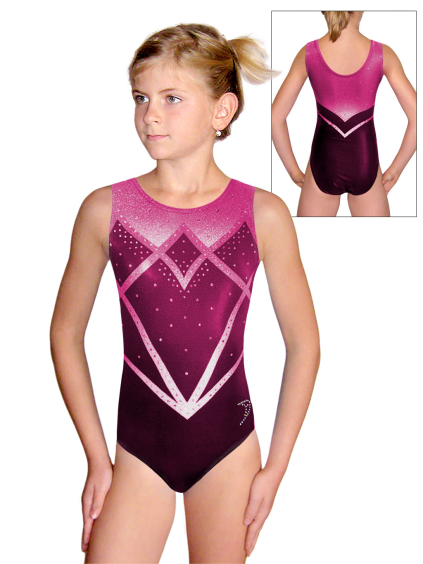 Gymnastický dres D37r t266 růžová třpytivá metalíza