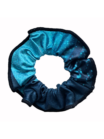 Gumička do vlasů - scrunchie - t263 petrolejová třpytivá metalíza
