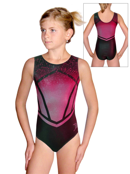 Gymnastický dres D37r t263 růžová třpytivá metalíza