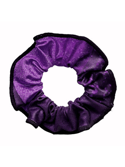 Gumička do vlasů - scrunchie - t263 fialová třpytivá metalíza
