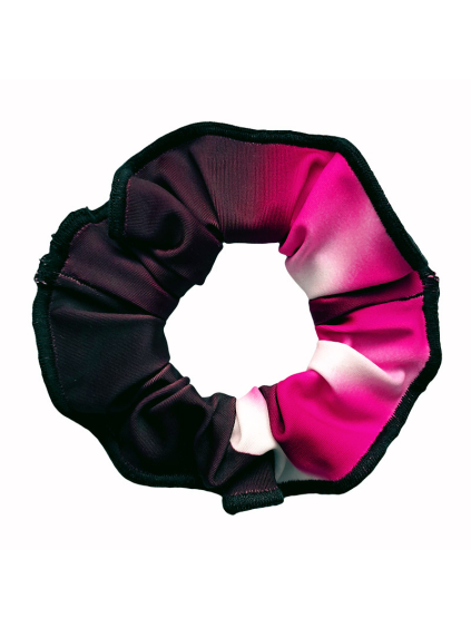 Gumička do vlasů - scrunchie - t269 černorůžová