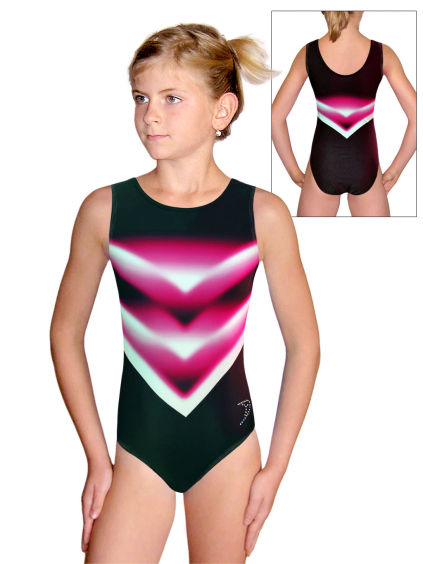 Gymnastický dres D37r t269 černorůžová