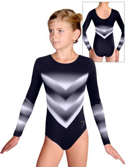 Gymnastický dres D37d t269 černobílá