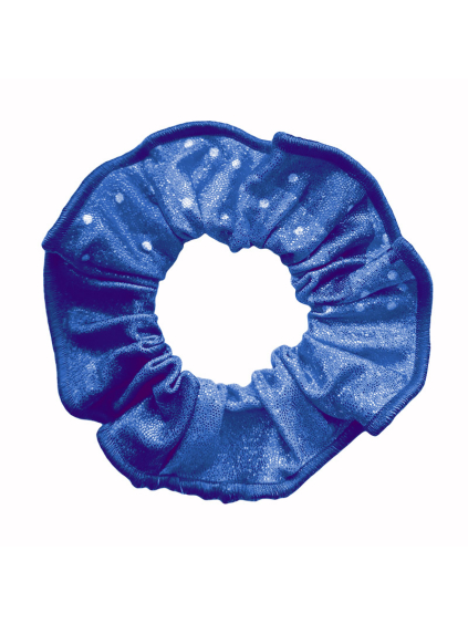 Gumička do vlasů - scrunchie - t264 modrá třpytivá metalíza