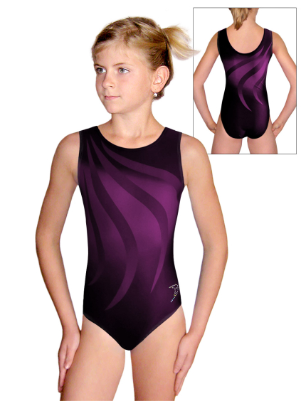 Gymnastický dres D37r t279 černofialová