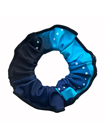 Gumička do vlasů - scrunchie - t280 černomodrá