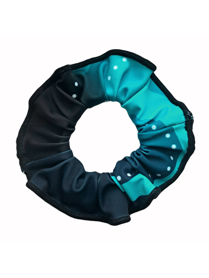 Gumička do vlasů - scrunchie - t280 černomentolová