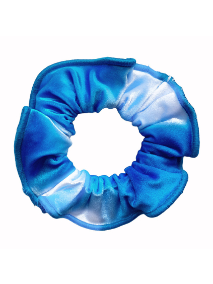 Gumička do vlasů - scrunchie - t254 modrá samet