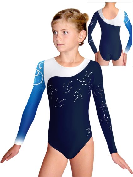 Gymnastický dres D37d-56xx v101m černá matná plavkovina