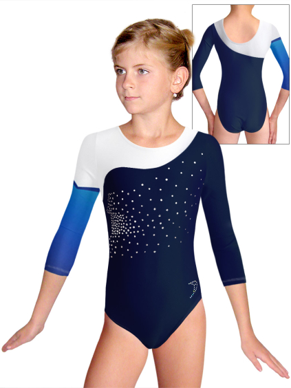 Gymnastický dres D37tr-56xx t132m tmavě modrá matná plavkovina