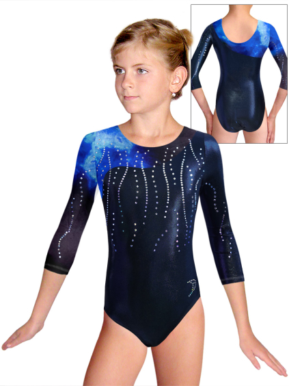 Gymnastický dres D37tr-56xx t189msam tmavě modrá metalíza