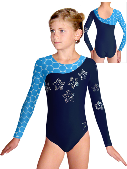 Gymnastický dres D37d-56xx v193 tmavě modrá matná plavkovina