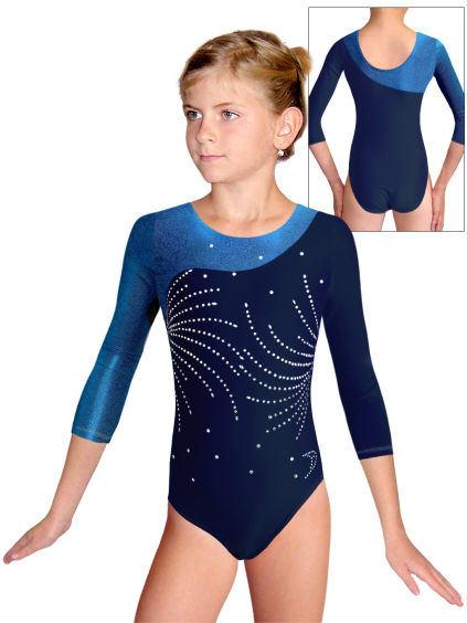 Gymnastický dres D37tr-56xx v315 tmavě modrá matná plavkovina