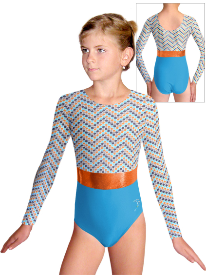 Gymnastický dres  D37d-62xx v206 tyrkysová matná plavkovina