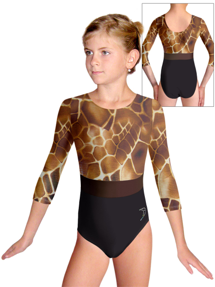 Gymnastický dres  D37tr-62xx v97 černá lesklá plavkovina