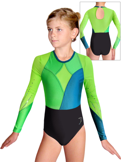 Gymnastický dres  D37d-61xx f168 černá lesklá plavkovina