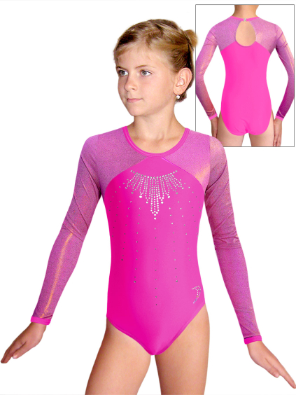 Gymnastický dres D37d-5xx v297 reflexní zelená  mikrovlákno