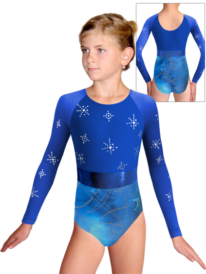 Gymnastický dres  D37d-49xx v471 06p s tylovými rukávy