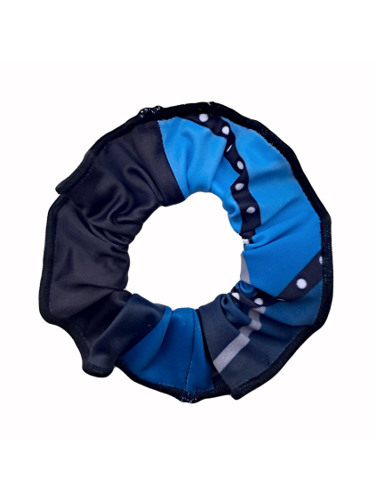 Gumička do vlasů - scrunchie - t284 černomodrá