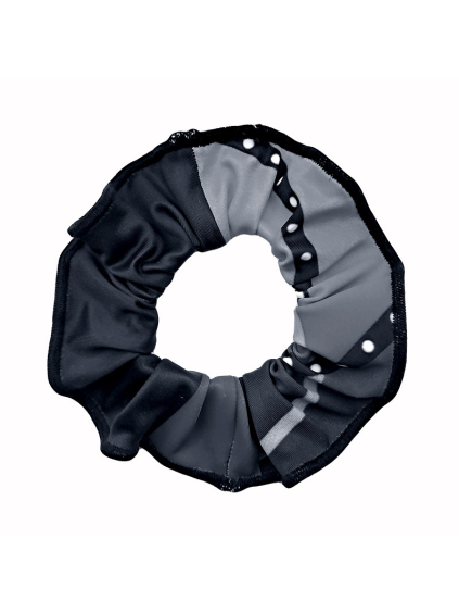 Gumička do vlasů - scrunchie - t284 černošedá
