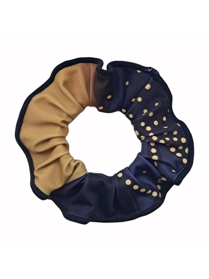 Gumička do vlasů - scrunchie - t281 černobéžová