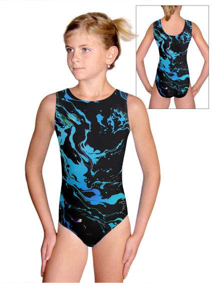 Gymnastický dres D37r v561 černomodrá
