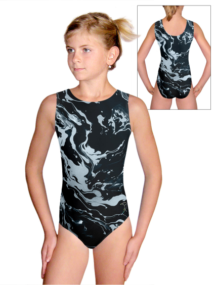 Gymnastický dres D37r v562 černošedá