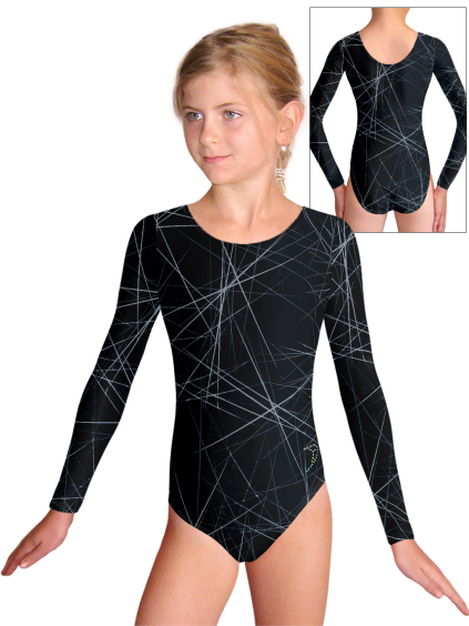 Gymnastický dres D37d v559 černošedá