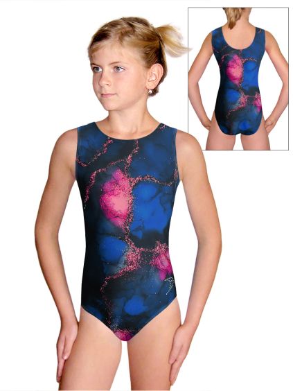 Gymnastický dres D37r v565 modrorůžová
