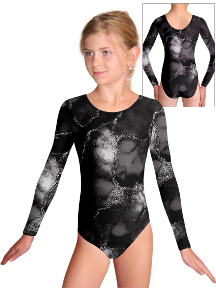 Gymnastický dres D37d v566 černošedá